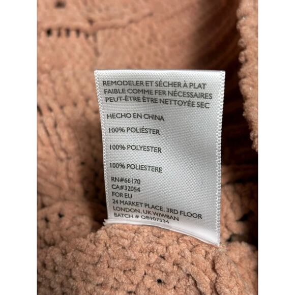 Urban Outfitters Cable Knit Cropped Sweater Womens Size S Dusty Rose Oversized - Picture 5 of 7